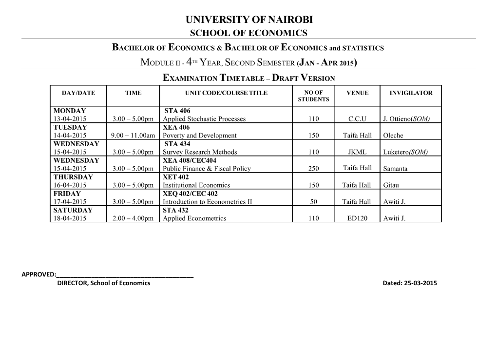 BACHELOR of ECONOMICSBACHELOR of ECONOMICS and STATISTICS