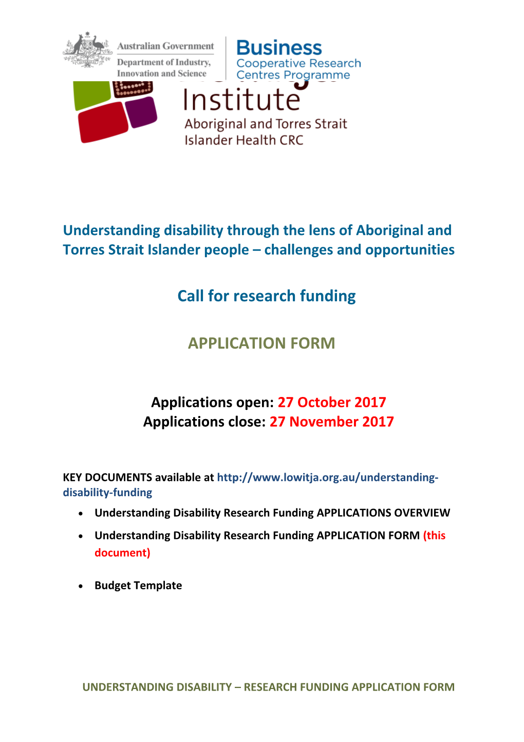 Call for Research Funding
