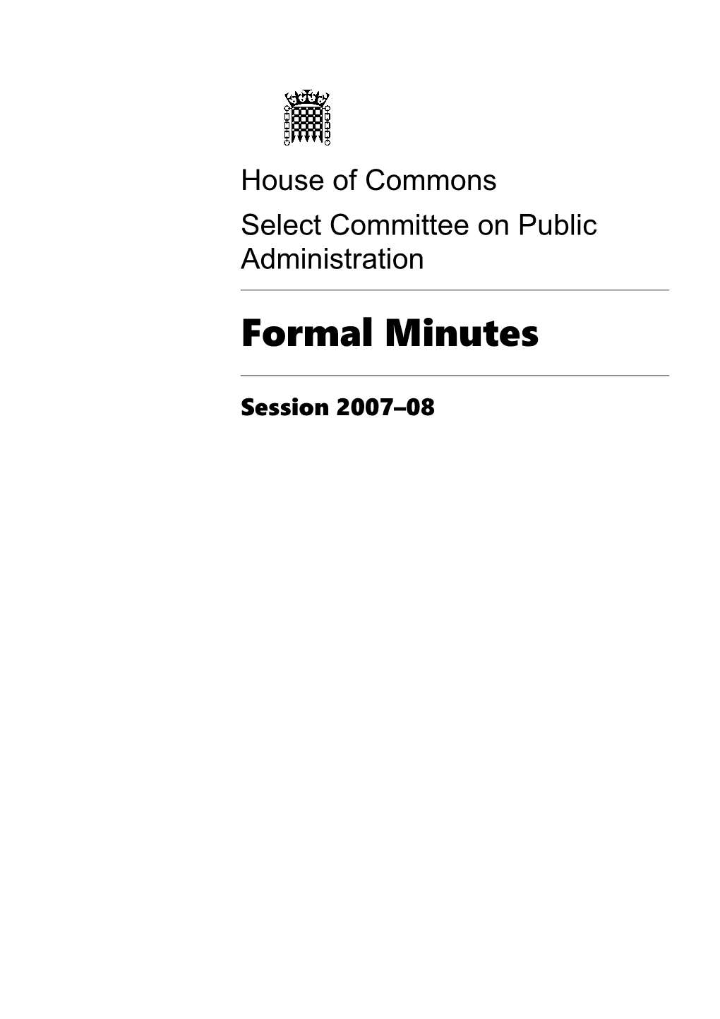 Select Committee on Public Administration