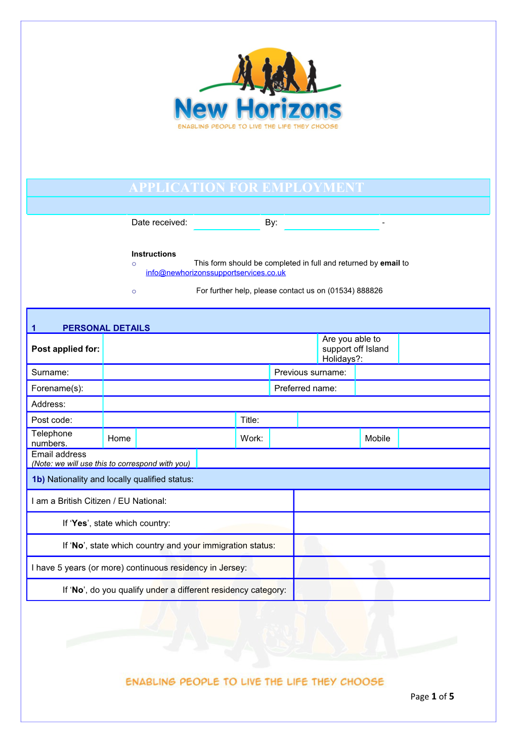 This Form Should Be Completed in Full and Returned by Email To