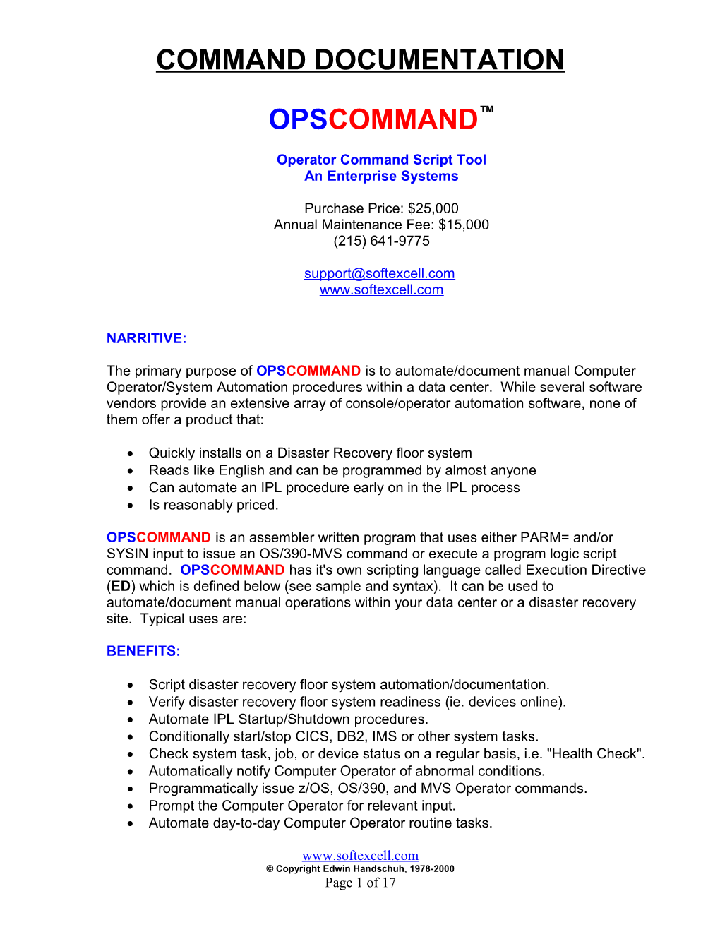 Operator Command Script Tool