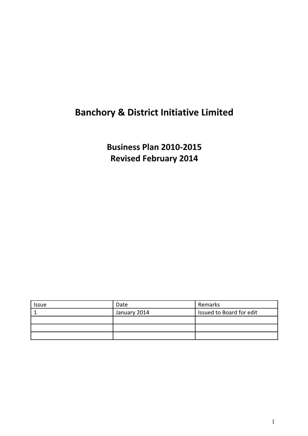 Banchory & District Initiative Limited