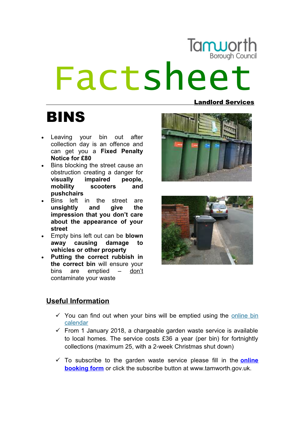 Leaving Your Bin out After Collection Day Is an Offence and Can Get You a Fixed Penalty