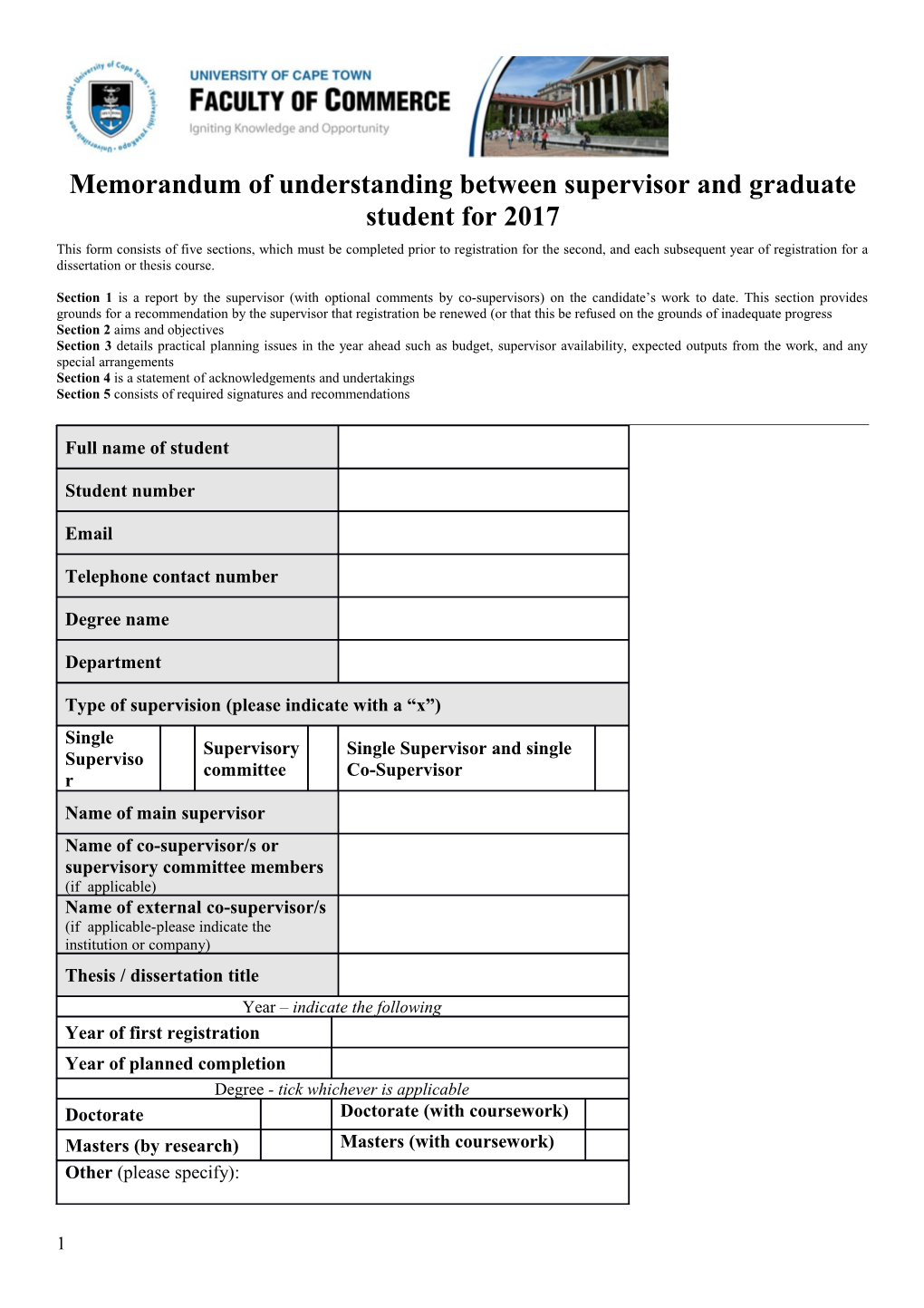 Mou for Graduate Students