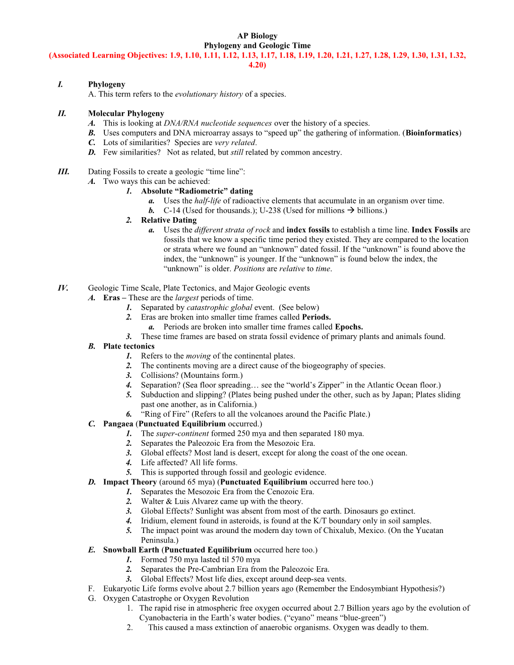 Phylogeny and Geologic Time