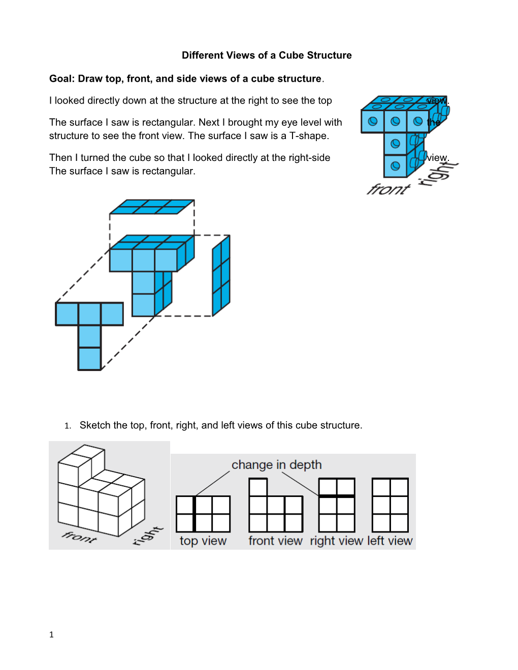 Different Views of a Cube Structure