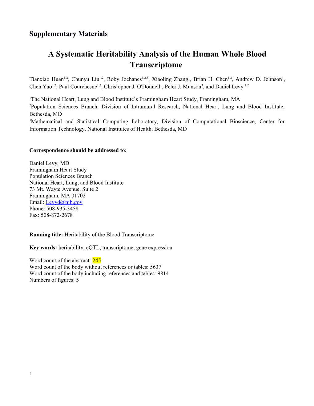 A Systematic Heritability Analysis of the Human Whole Blood Transcriptome