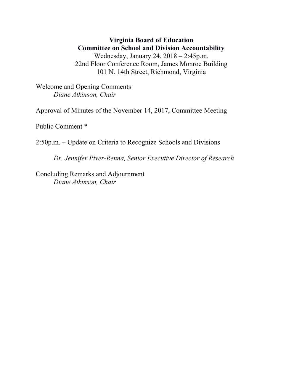 Committee on School and Division Accountability