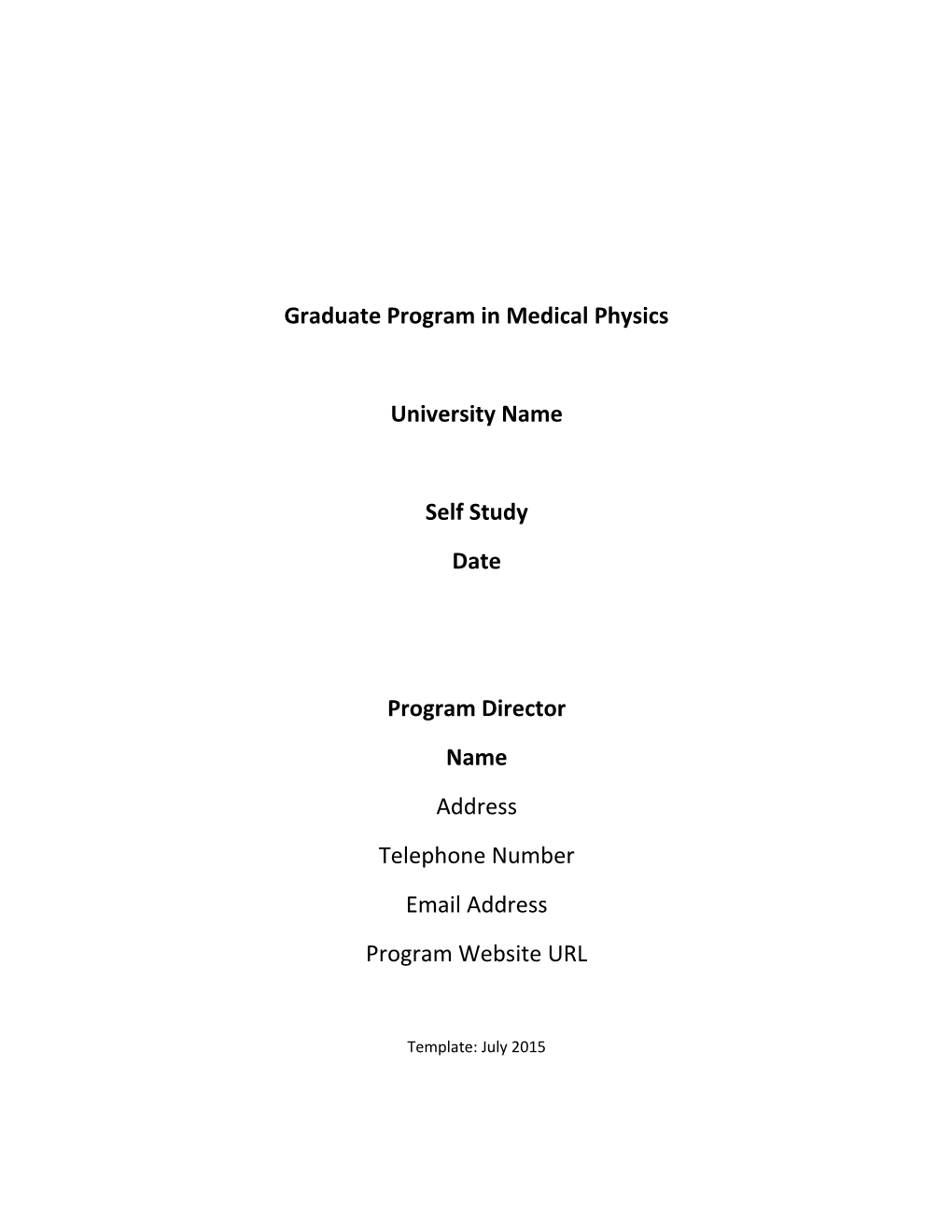 Graduate Program in Medical Physics