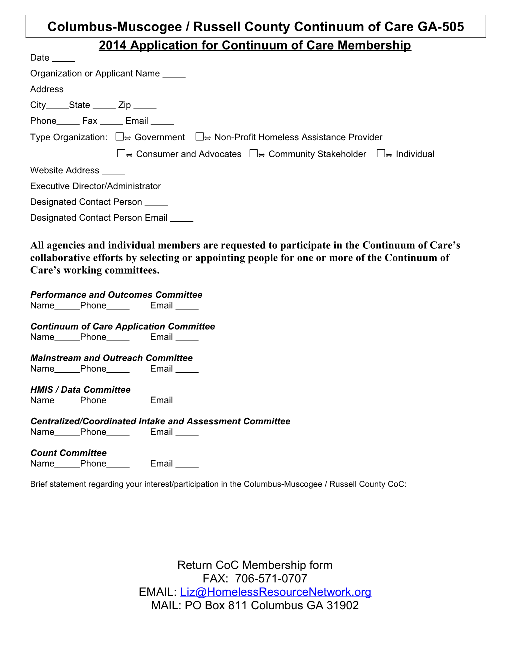 Application for 2003 Membership