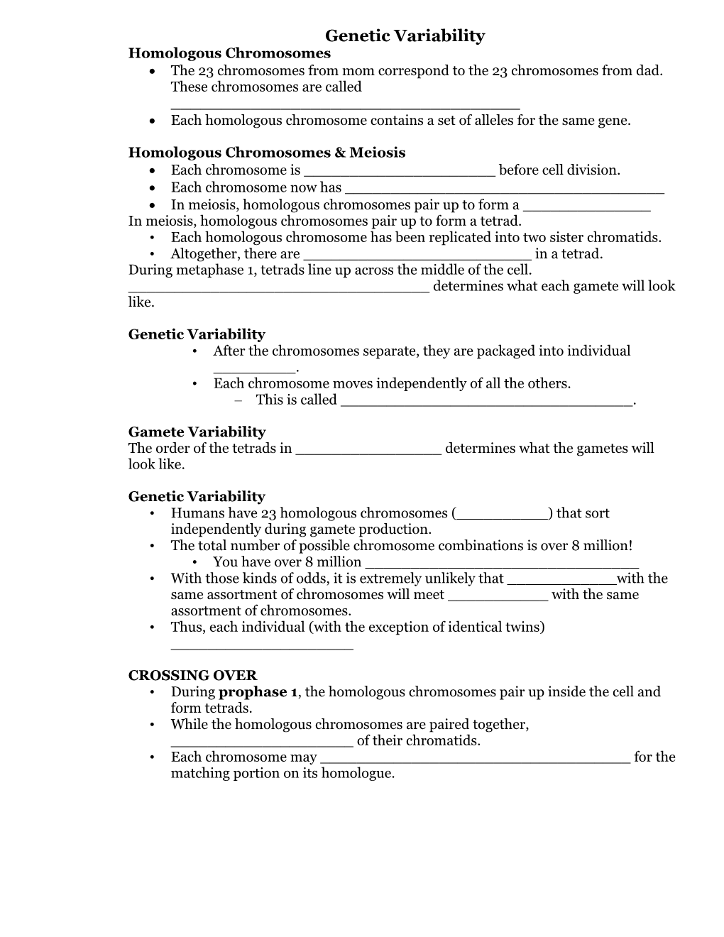 Genetic Variability