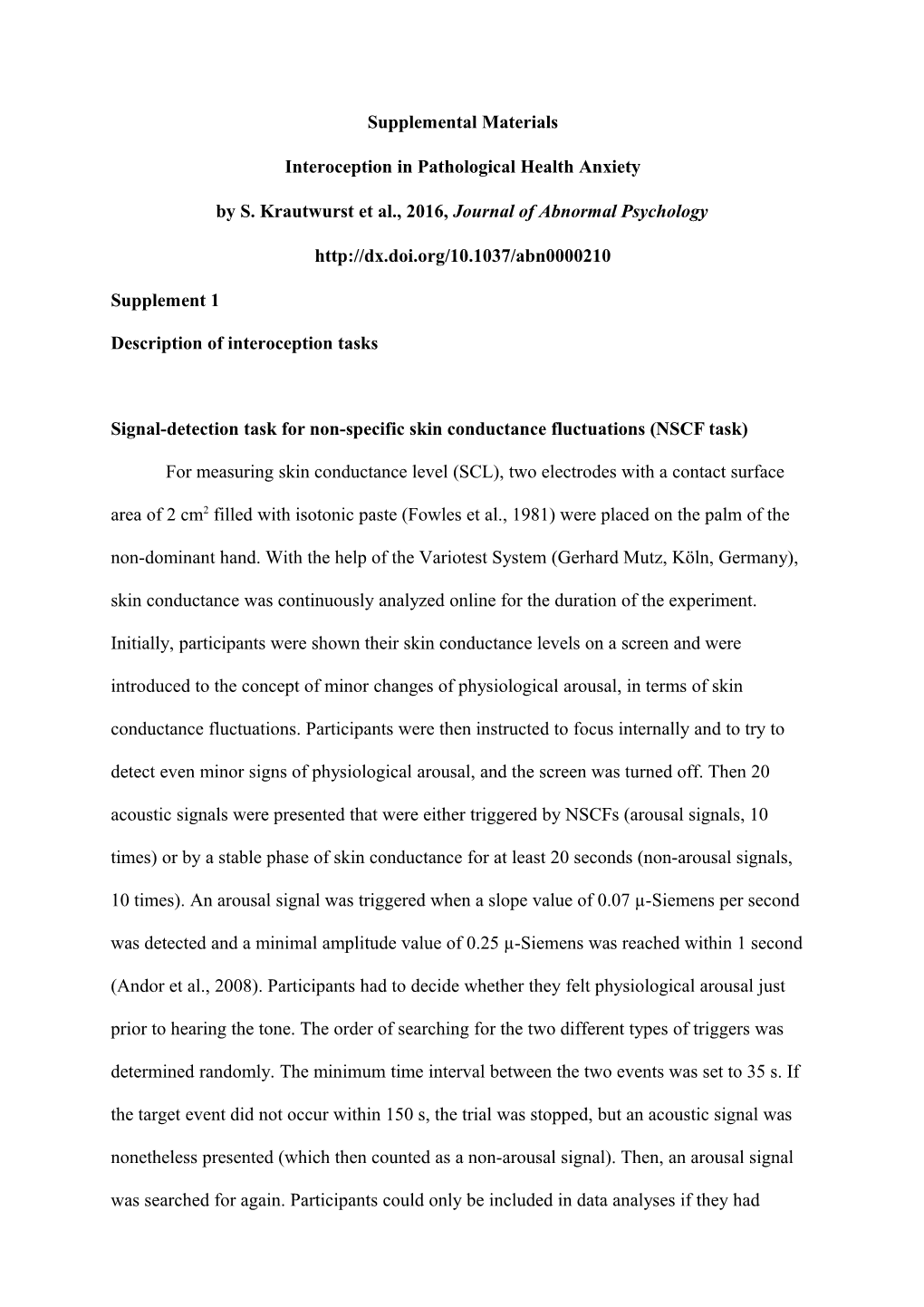 Interoception in Pathological Health Anxiety