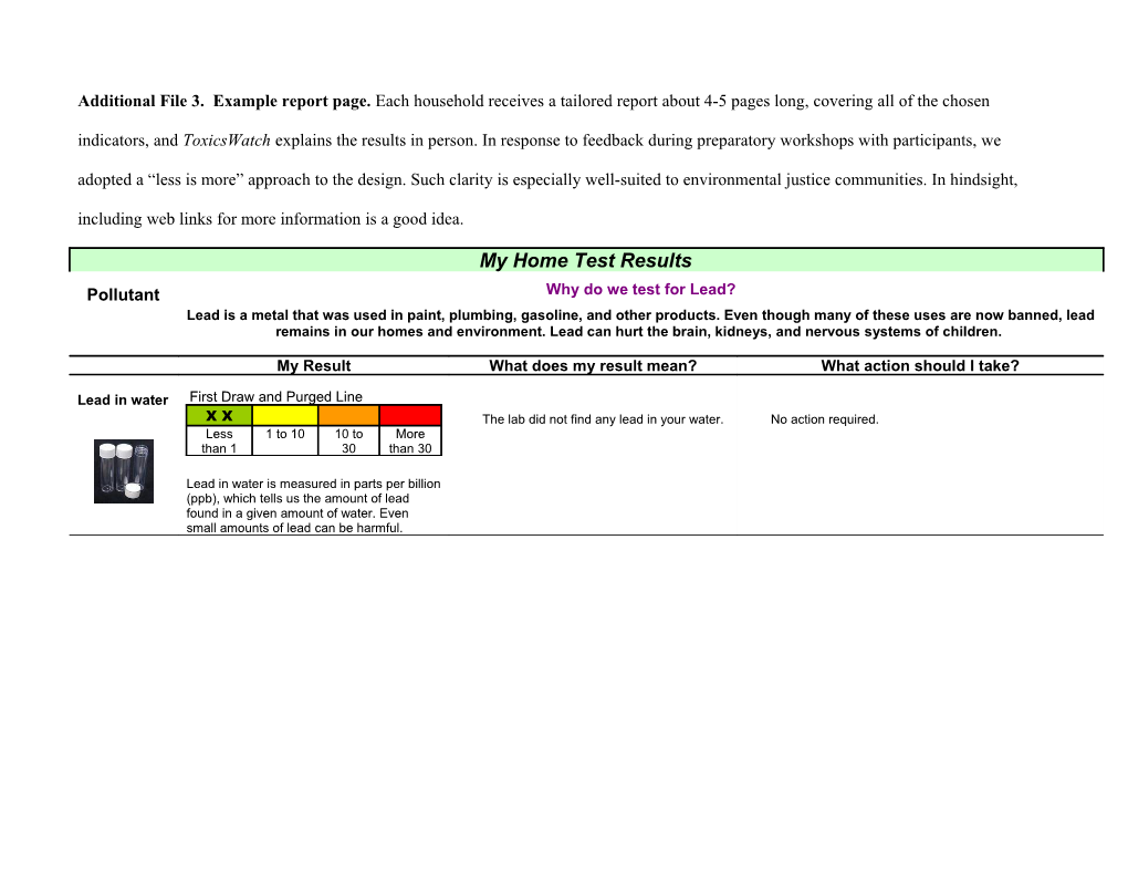 Additional File 3. Example Report Page. Each Household Receives a Tailored Report About