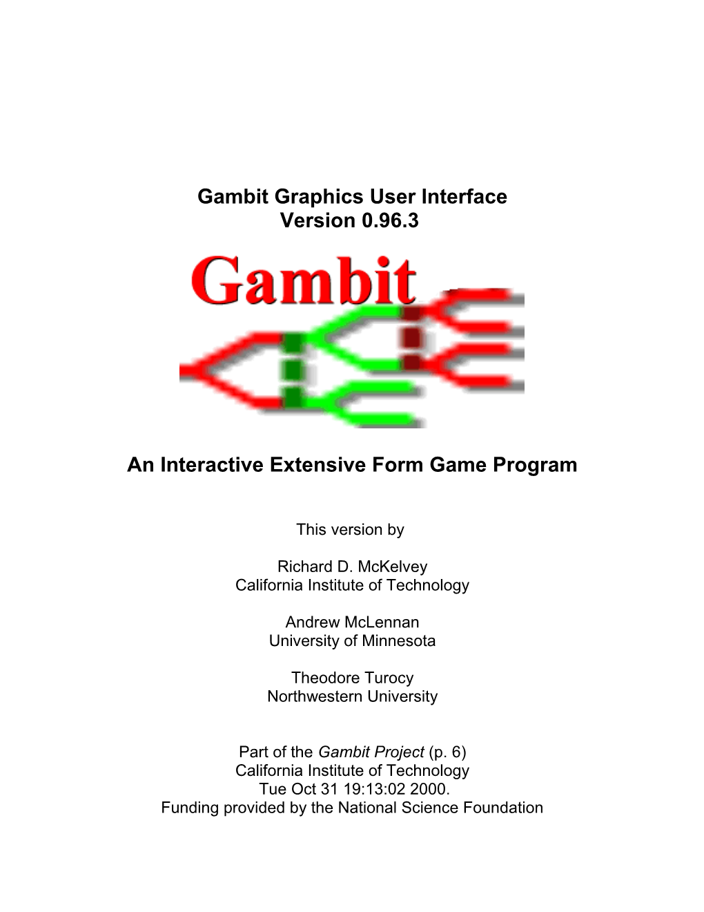 Gambit Graphics User Interface