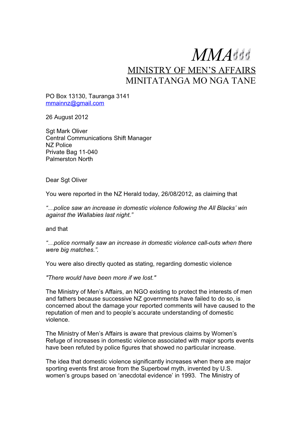 Ministry of Men S Affairs