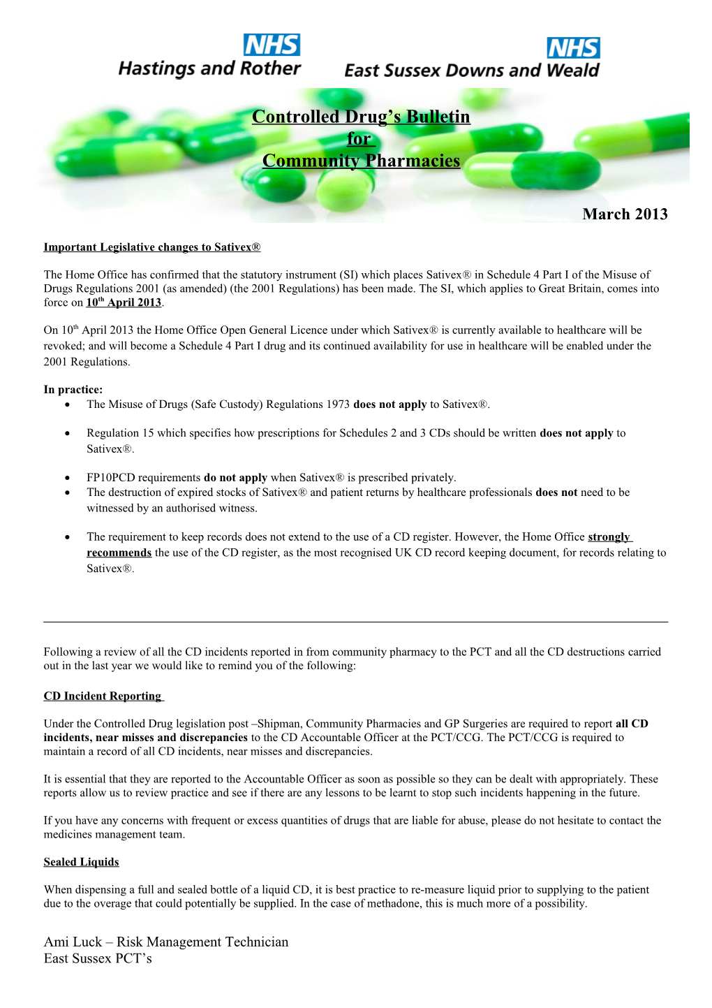 Controlled Drug S Bulletin