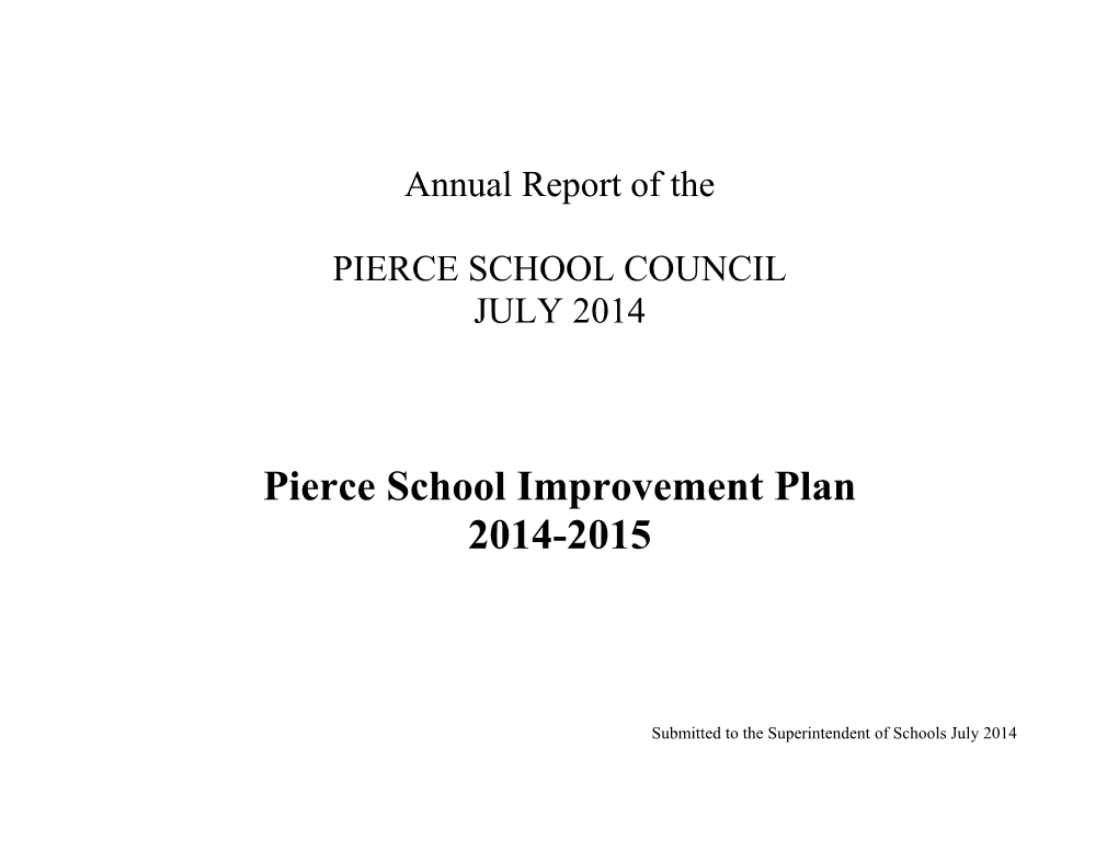 Pierce School Improvement Plan