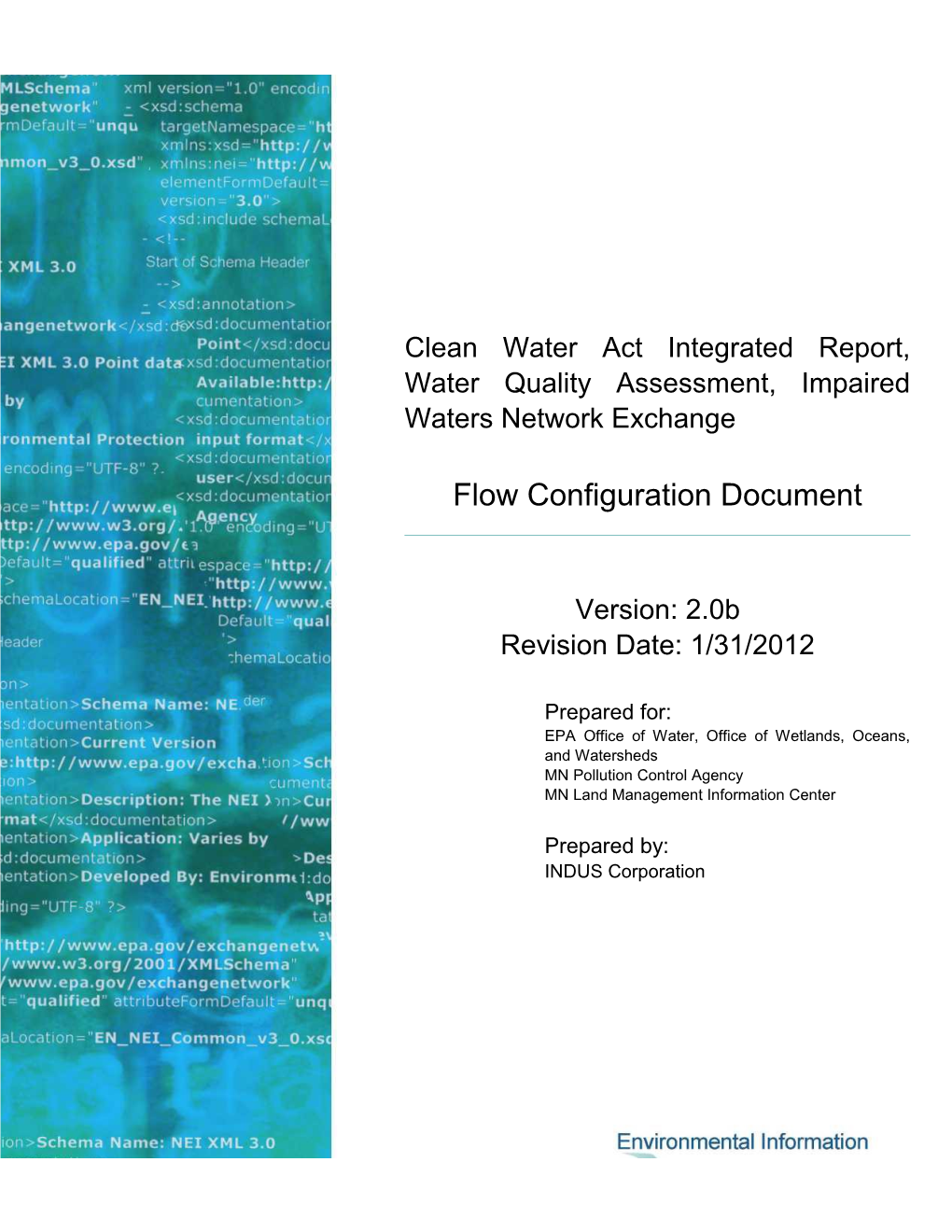 Office of Water Integrated Report Flow Configuration Document