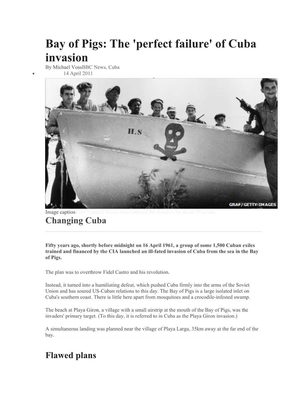 Bay of Pigs: the 'Perfect Failure' of Cuba Invasion