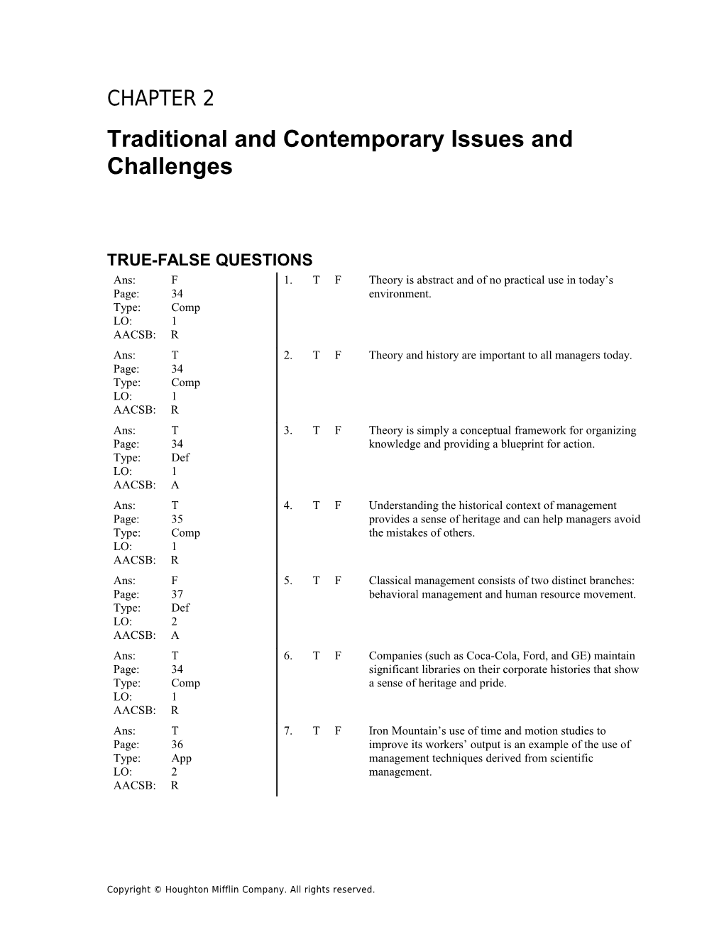 Chapter 2: Traditional and Contemporary Issues and Challenges 1