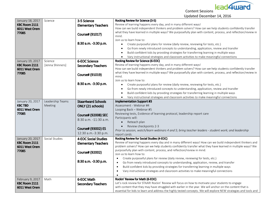 Rocking Review for Science (3-5)