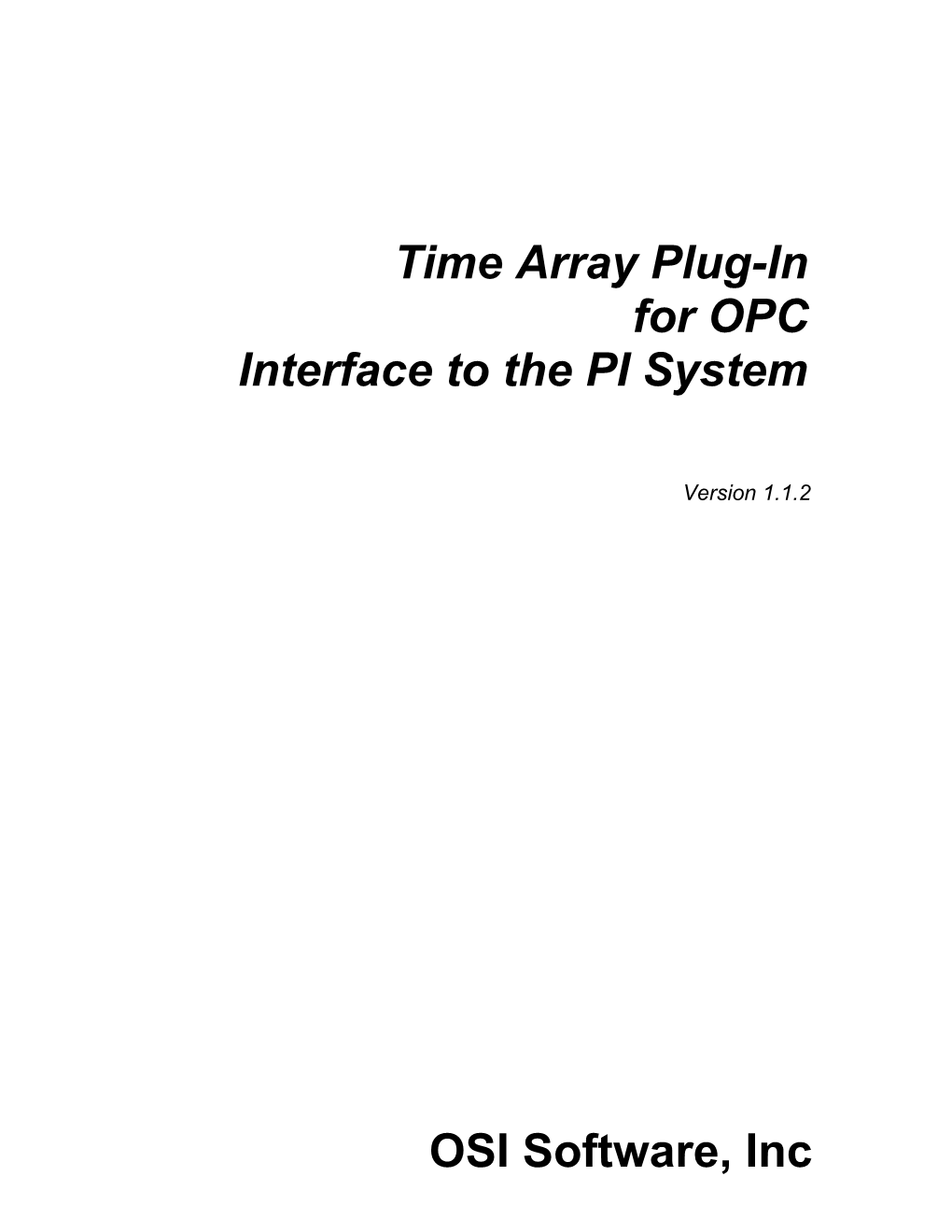 Time Array OPC Data