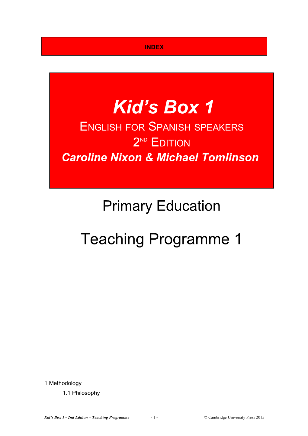 Teaching Programme 1