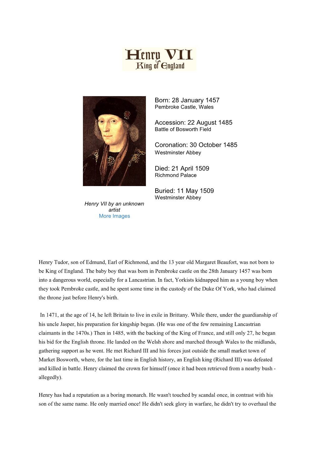 What Problems Did Henry VII Face?