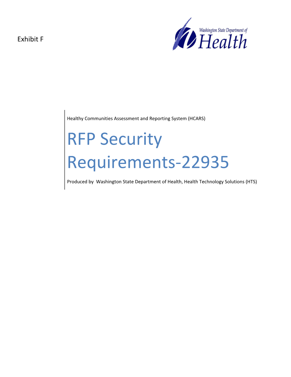 HCARS RFP Security Requirements