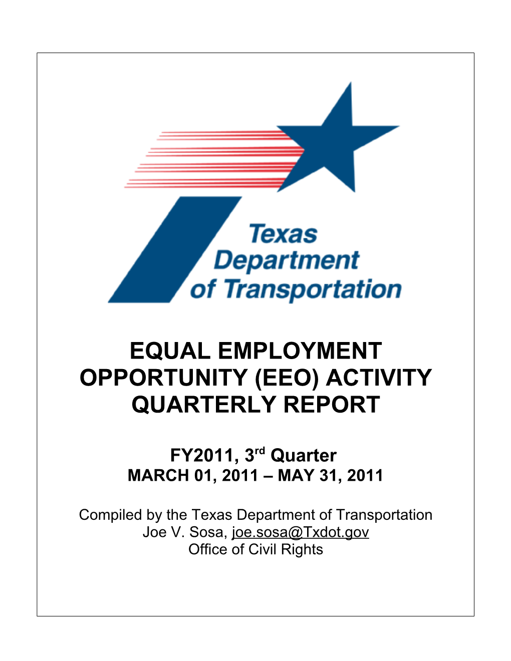 Equal Employmentopportunity (Eeo) Activity Quarterly Report
