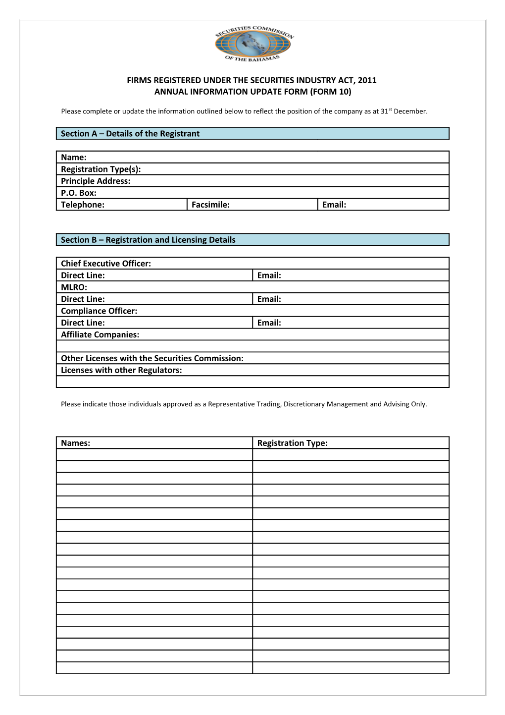 Firms Registered Under the Securities Industry Act, 2011