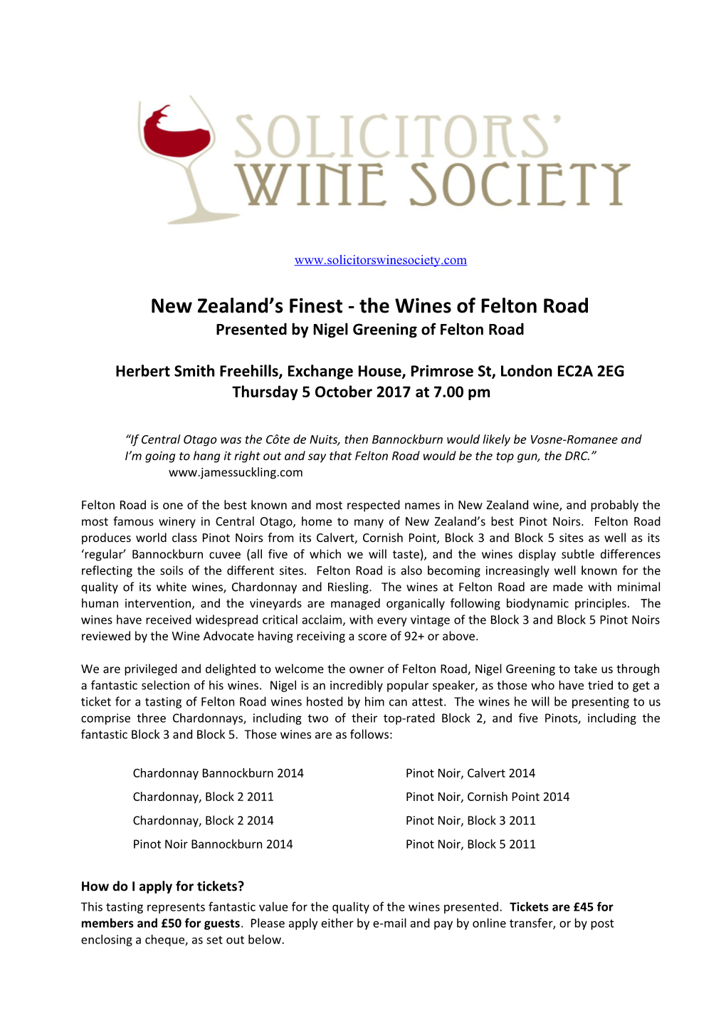 New Zealand S Finest - the Wines of Felton Road