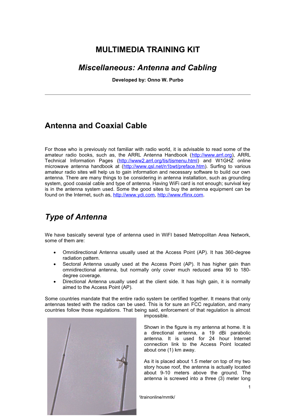 Miscellaneous: Antenna and Cabling