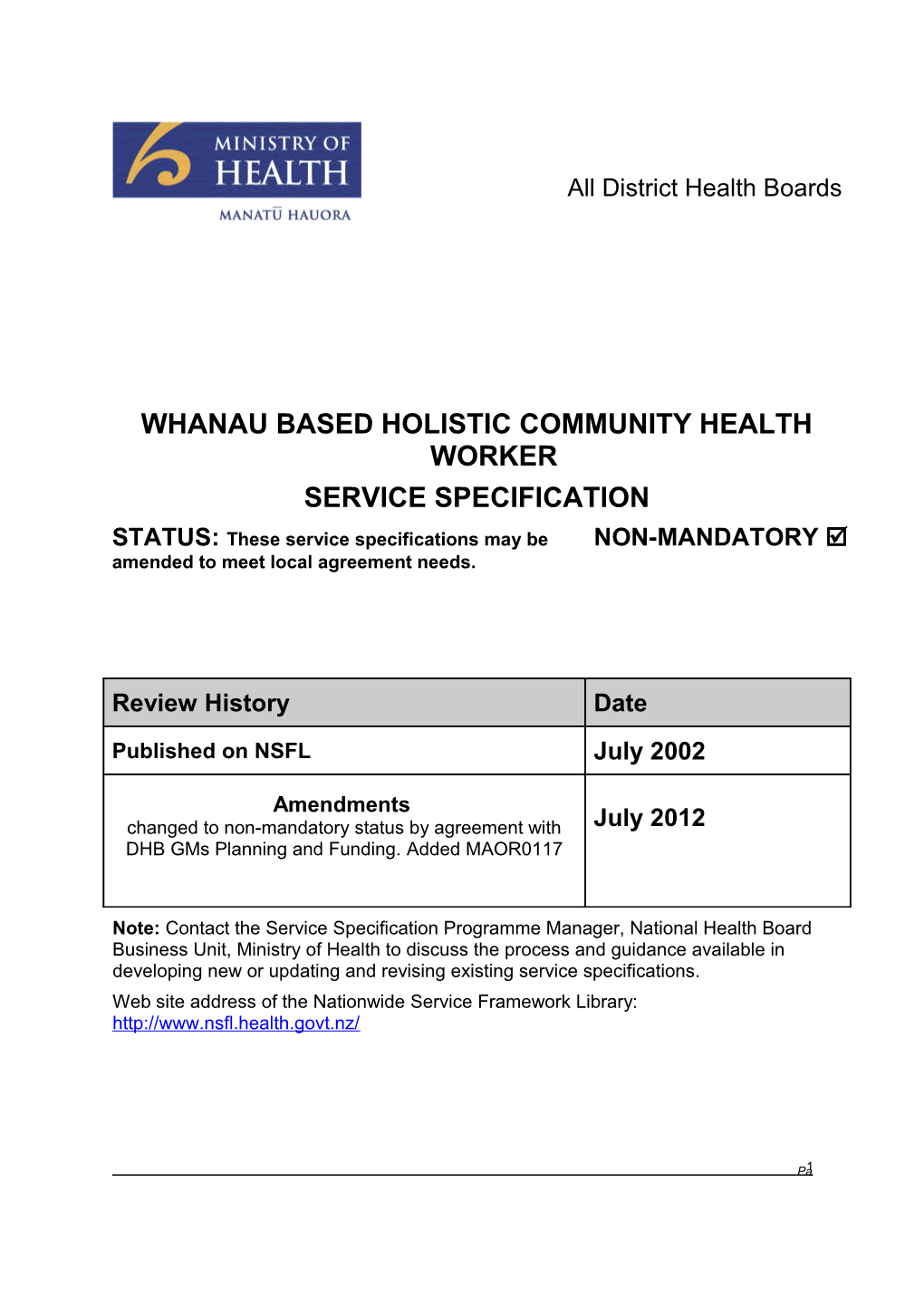 Community Health Education and Promotion and Support Services