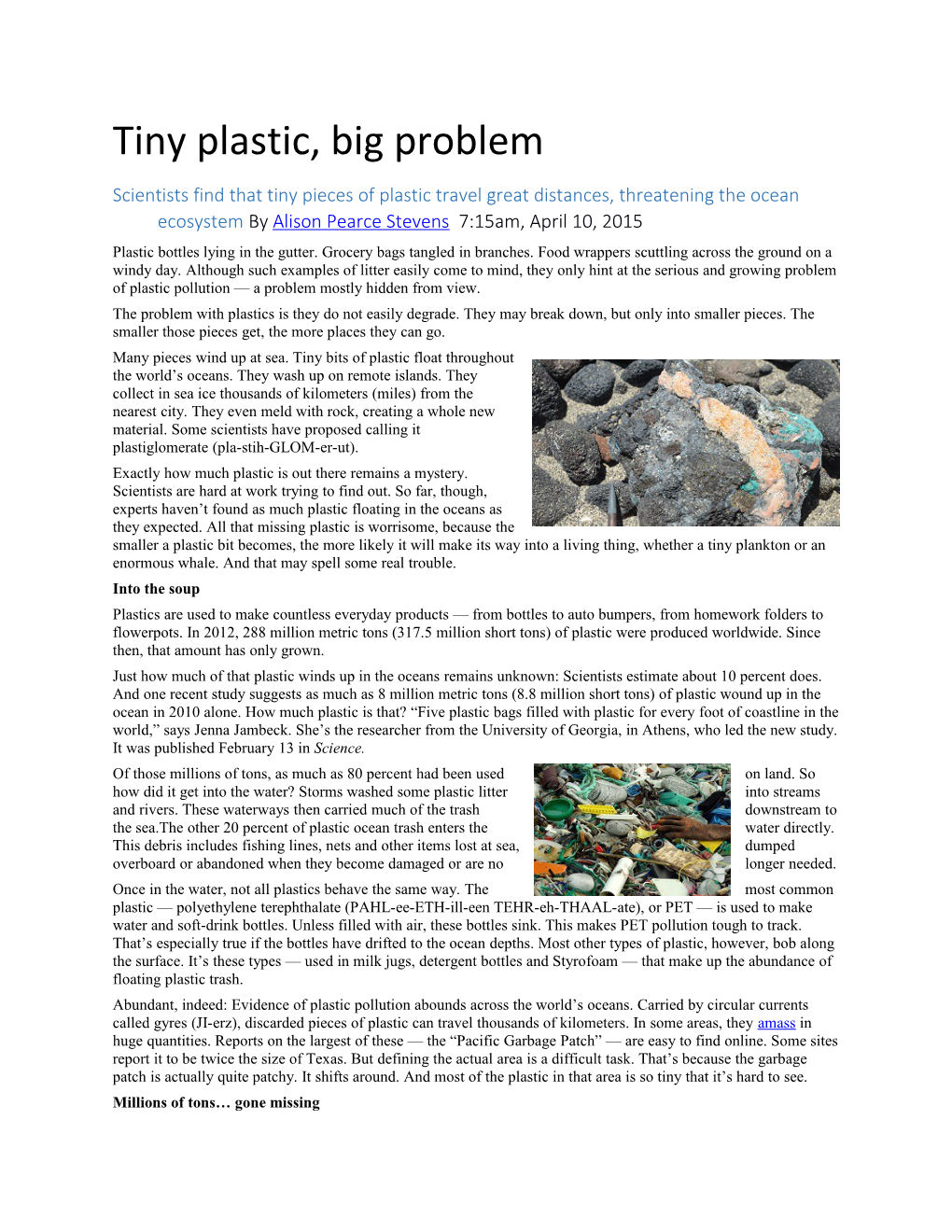 Tiny Plastic, Big Problem