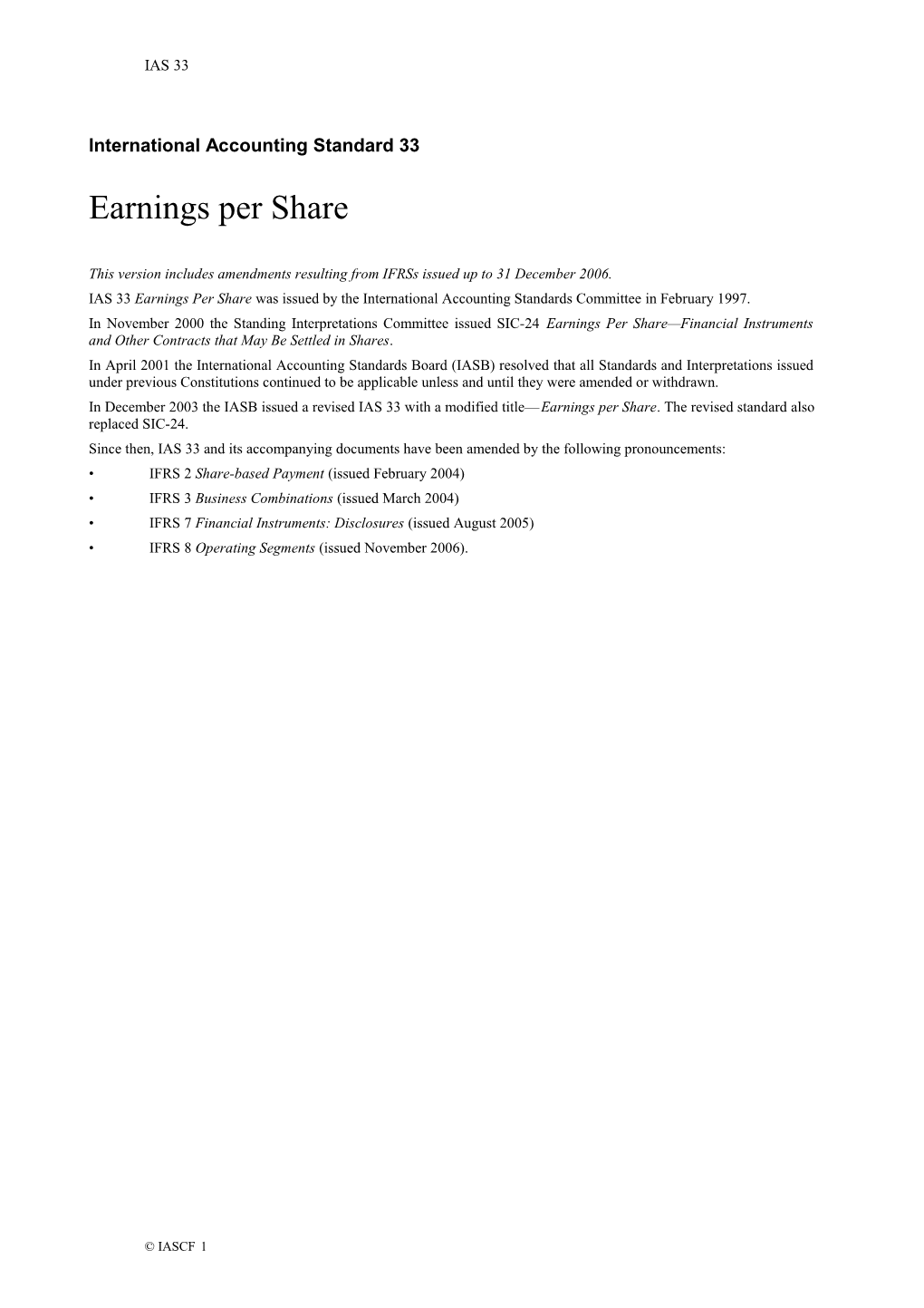 International Accounting Standard 33