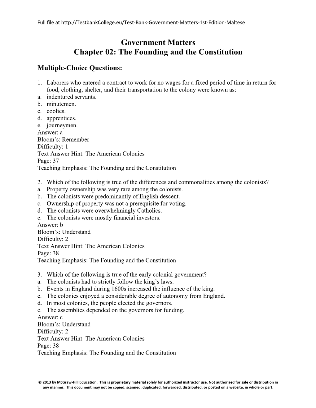 Chapter 02: the Founding and the Constitution