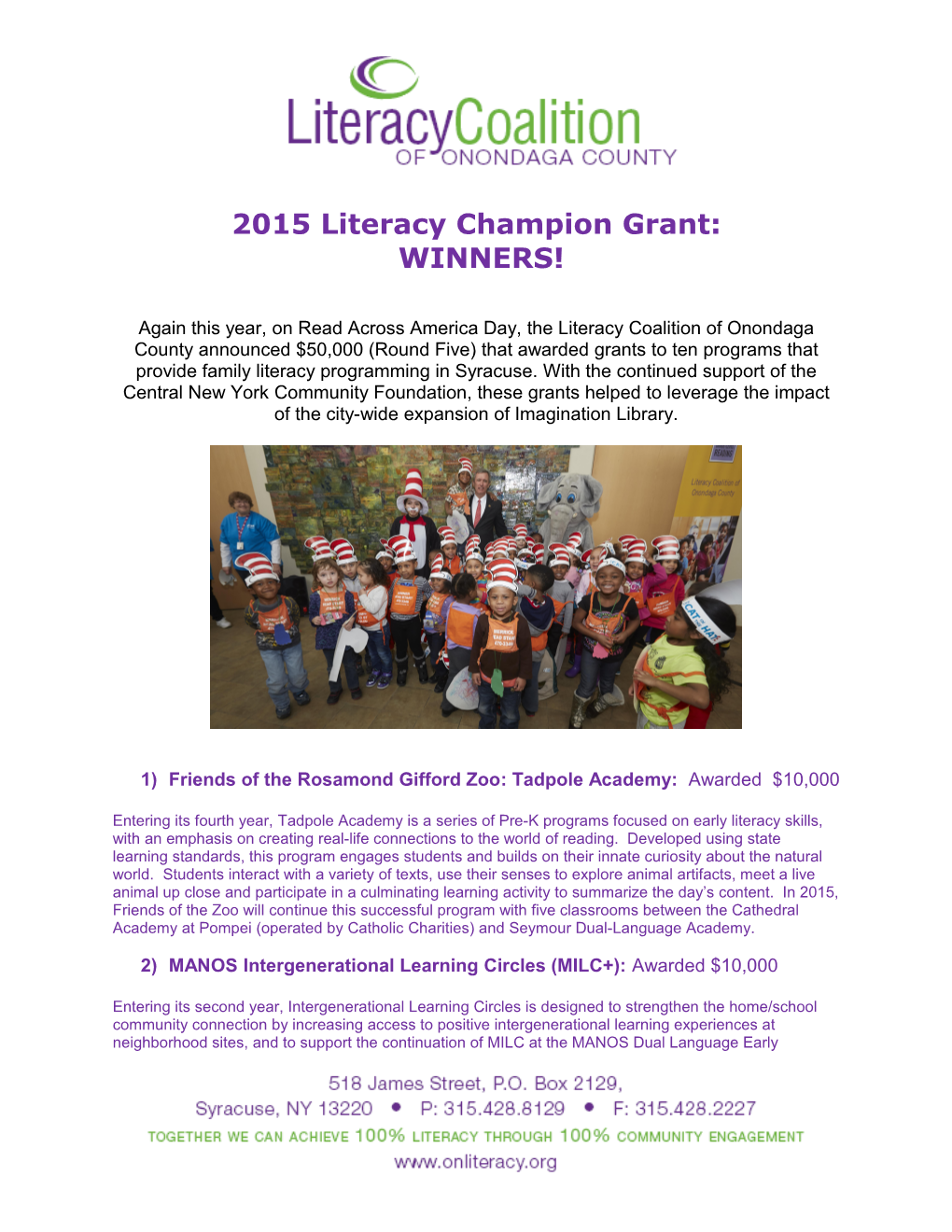 2015Literacy Champion Grant