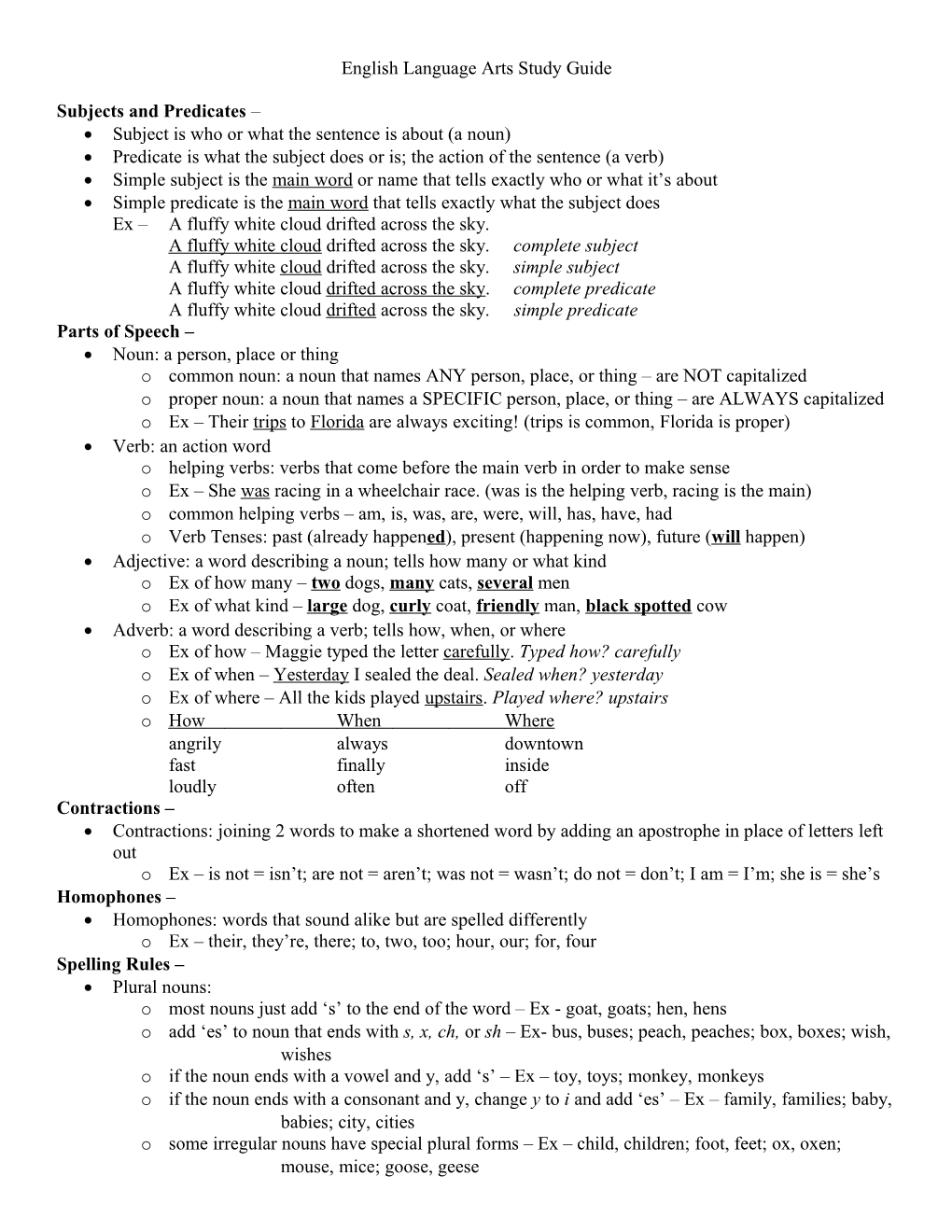 English Language Arts CRCT Study Guide