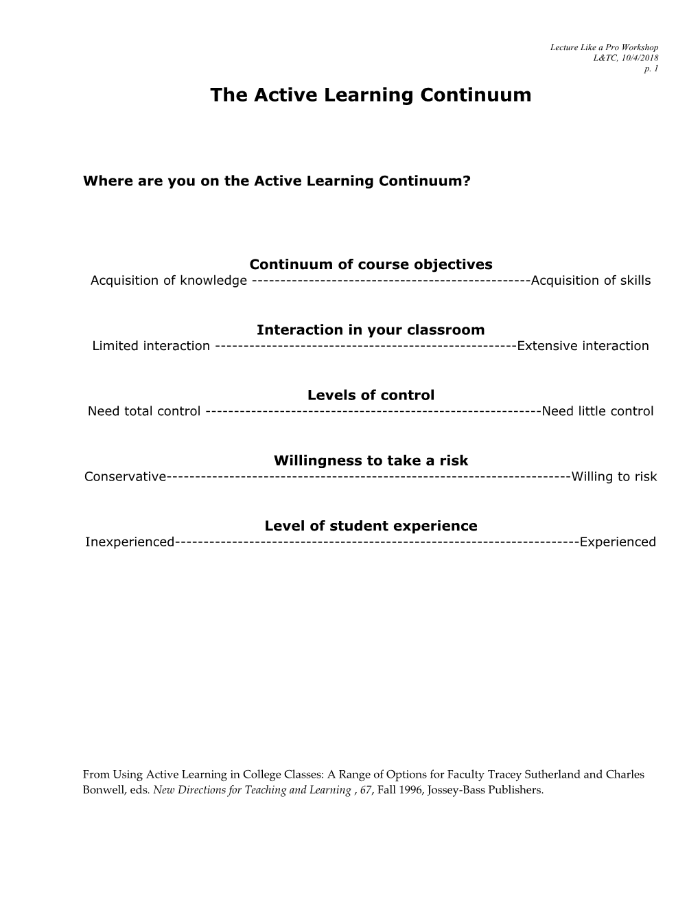 The Active Learning Continuum