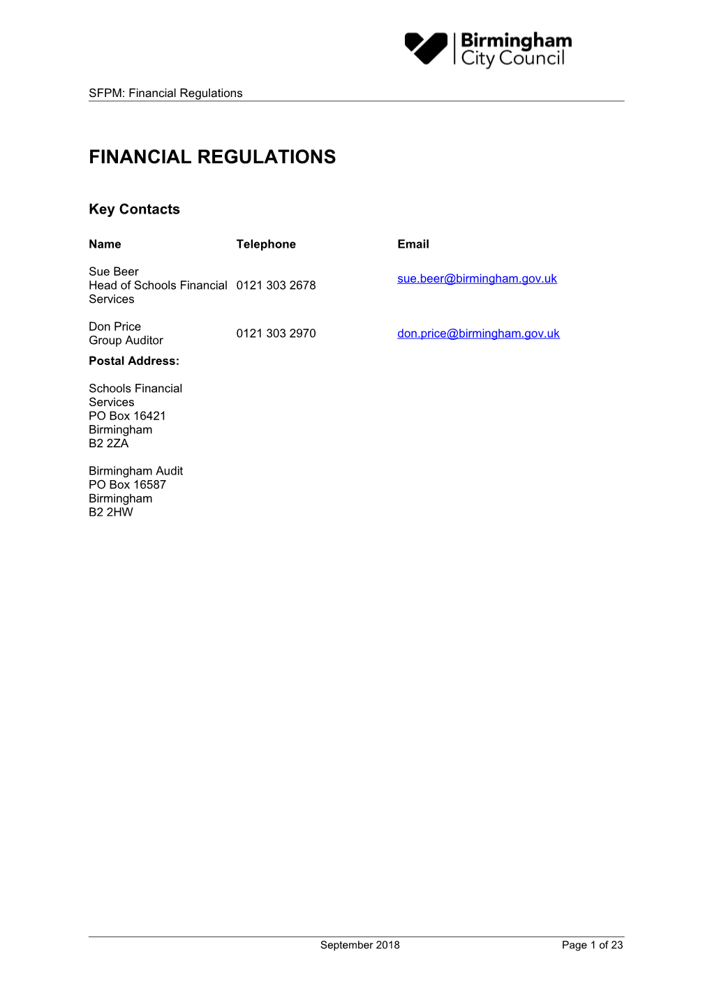 Financial Regulations: a Guide