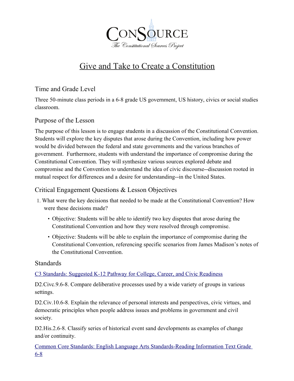 Give and Take to Create a Constitution