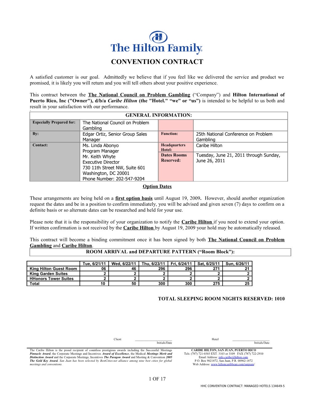 Convention Contract Managed Hotels (Revised 4/25/08) (00134649-5)