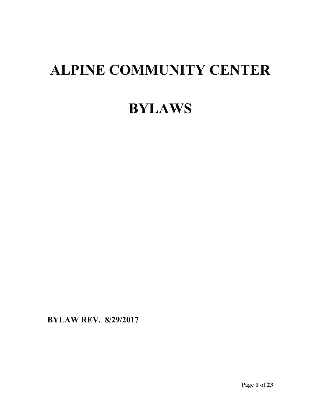 Alpine Community Center