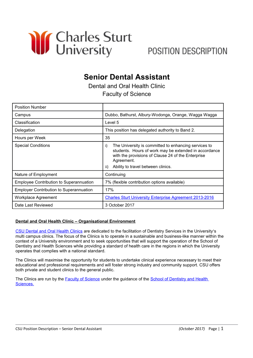 Dental and Oral Health Clinic Organisational Environment