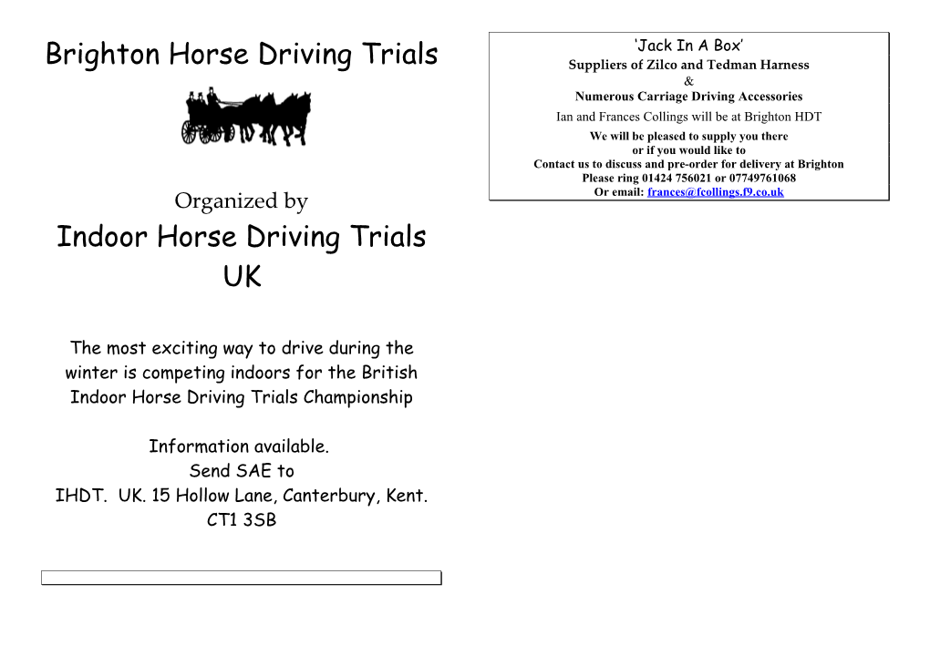 Brighton Horse Driving Trials