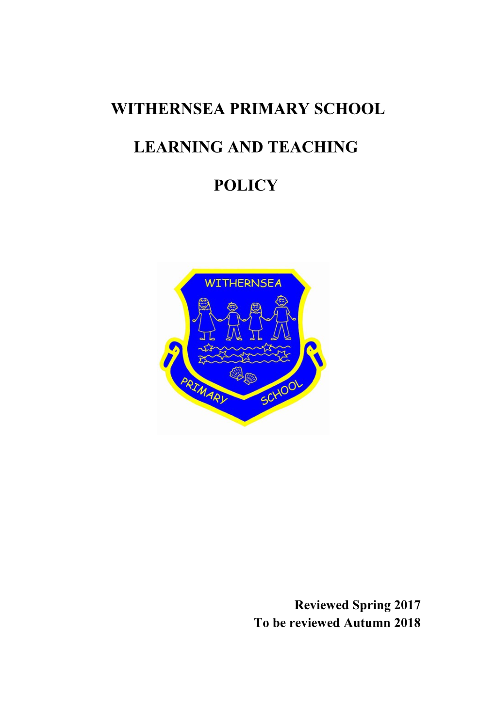 Learning and Teaching Policy Withernsea Primary School
