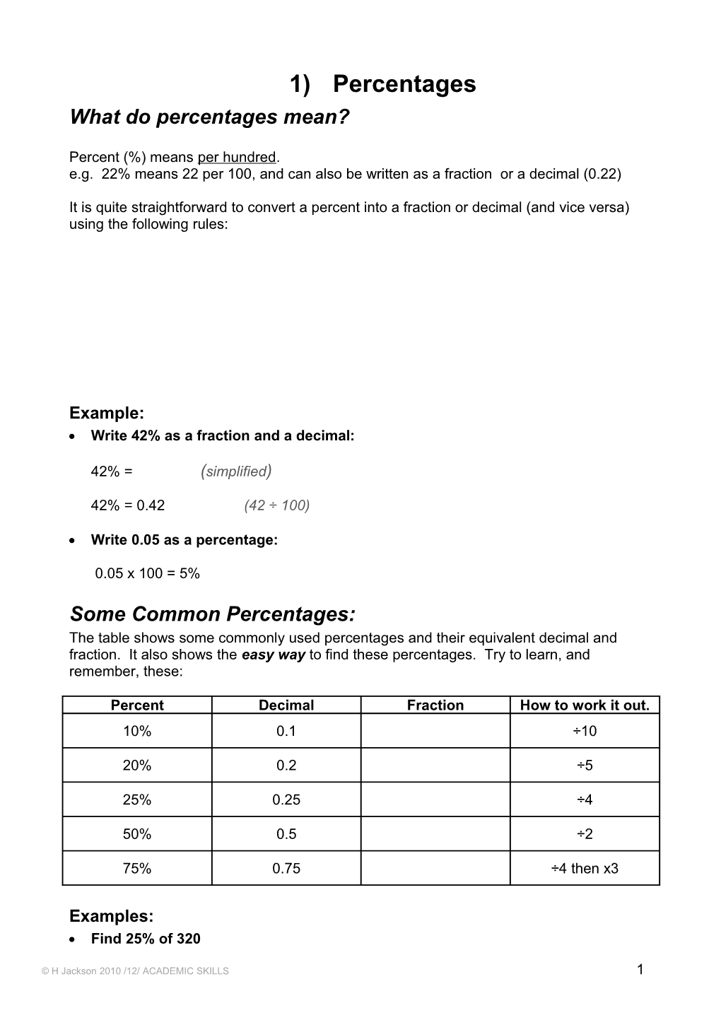 What Do Percentages Mean?