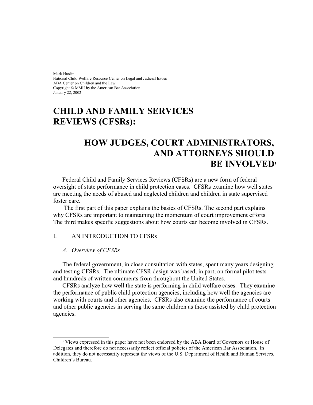 Nationalchildwelfareresourcecenter on Legal and Judicial Issues