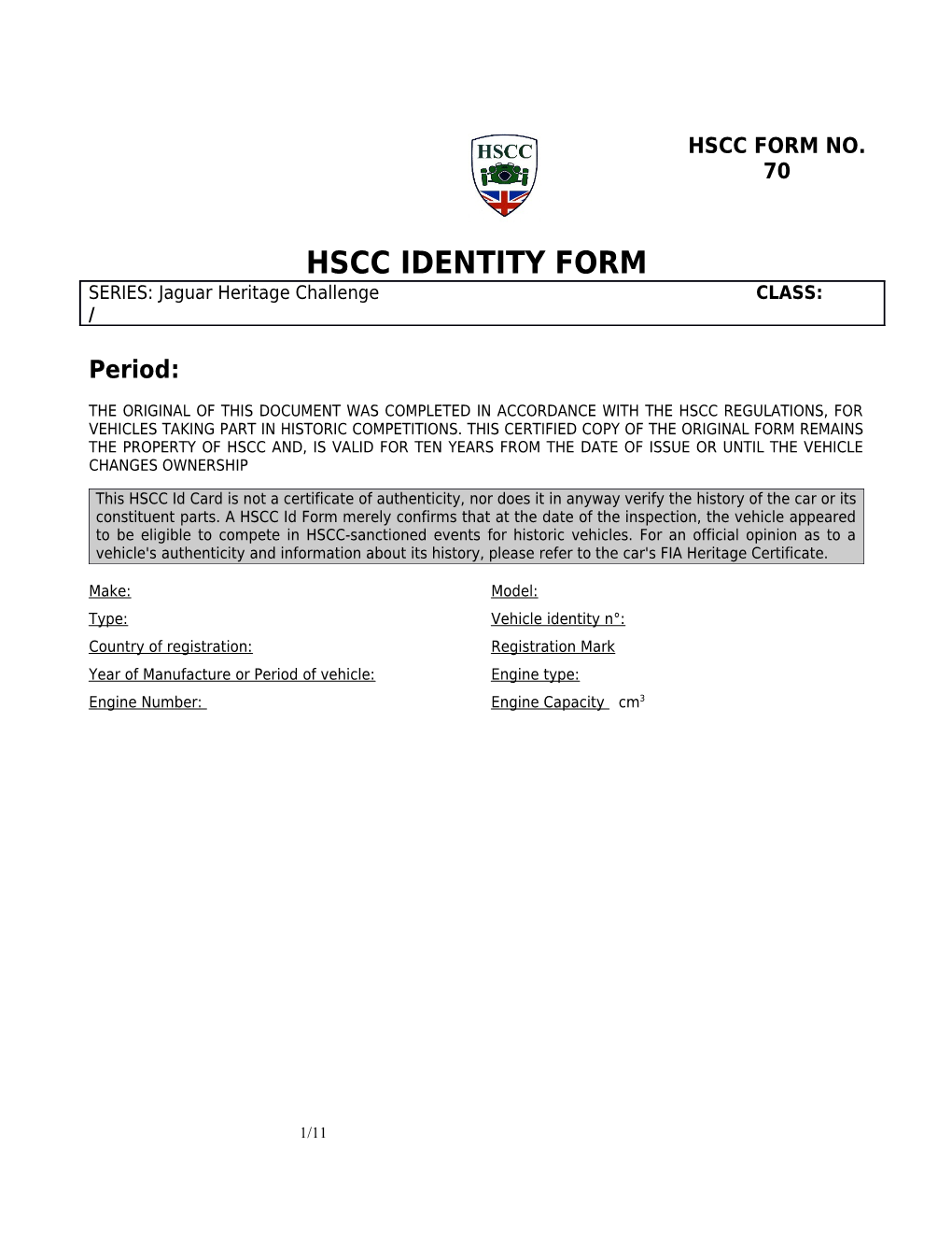 HSCC IDENTITY Form